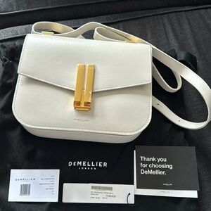 DeMellier London Vancouver Smooth White Leather Crossbody/ Shoulder Bag